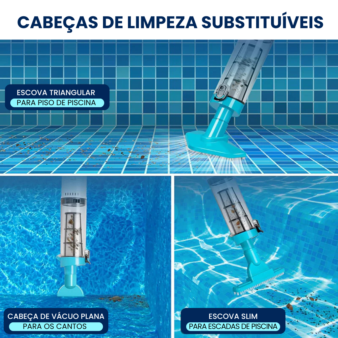 iToolMax –Aspirador de Piscina Recarregável 3 em 1 – Sem Fio, Prático e Potente