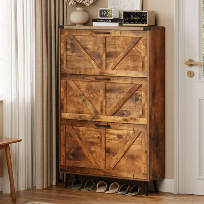 Armário de armazenamento de sapatos com 3 gavetas FILP para entrada + 1 Ano de Garantia