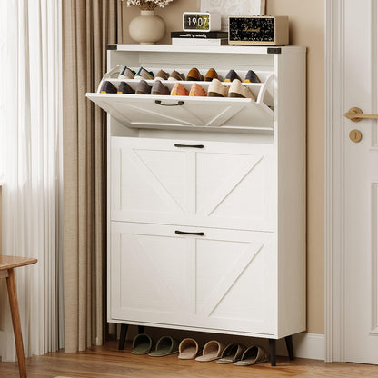 Armário de armazenamento de sapatos com 3 gavetas FILP para entrada + 1 Ano de Garantia