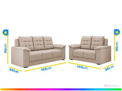 Conjunto de Sofás 3 e 2 Lugares Dubai BestHouse