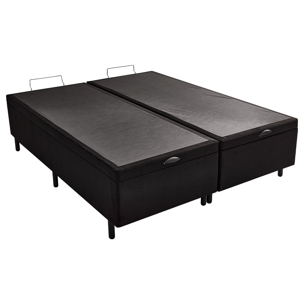 Cama Box Baú Queen Suede Preto 158x198