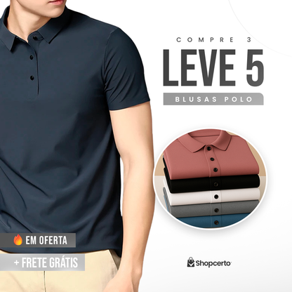 Camisas Polo em Tecido Premium Ice Silk! (COMPRE 3 & LEVE 5)..