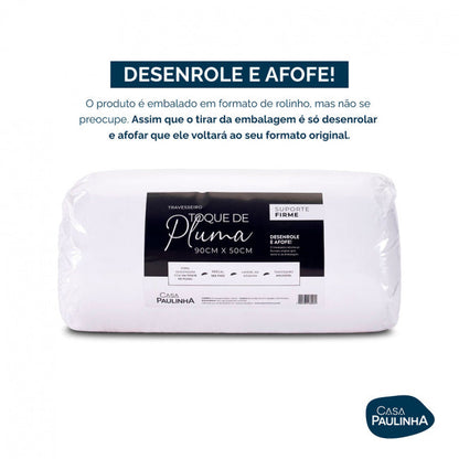 Kit 4 Travesseiro Toque de Pluma Suporte Firme Percal 180 Fios